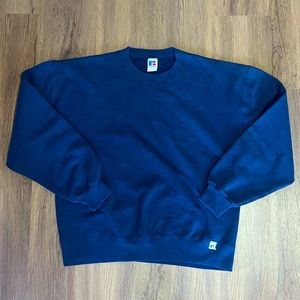 90s Russell Athletic Sweatshirt L Blue Crewneck Blank Skater MADE IN USA